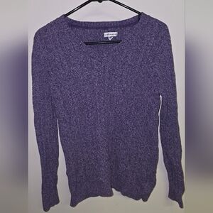 Croft & Barrow Women's V-Neck Sweater in Heathered Purple